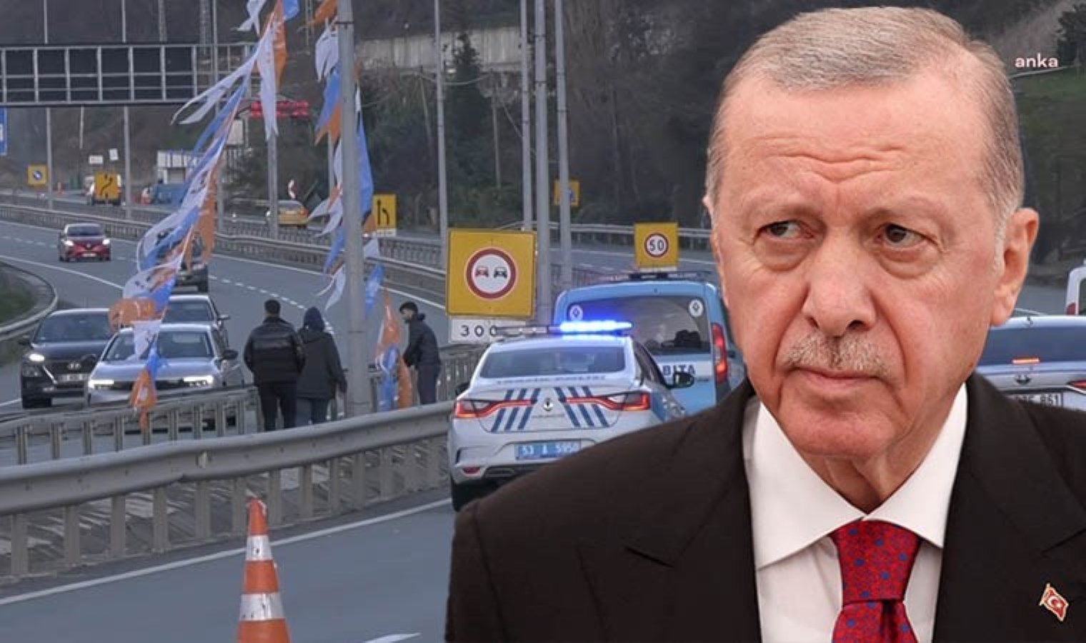 CHP’den ‘Erdoğan’a hazırlığa’ tepki: AKP bayrakları polis kontrolünde asıldı!